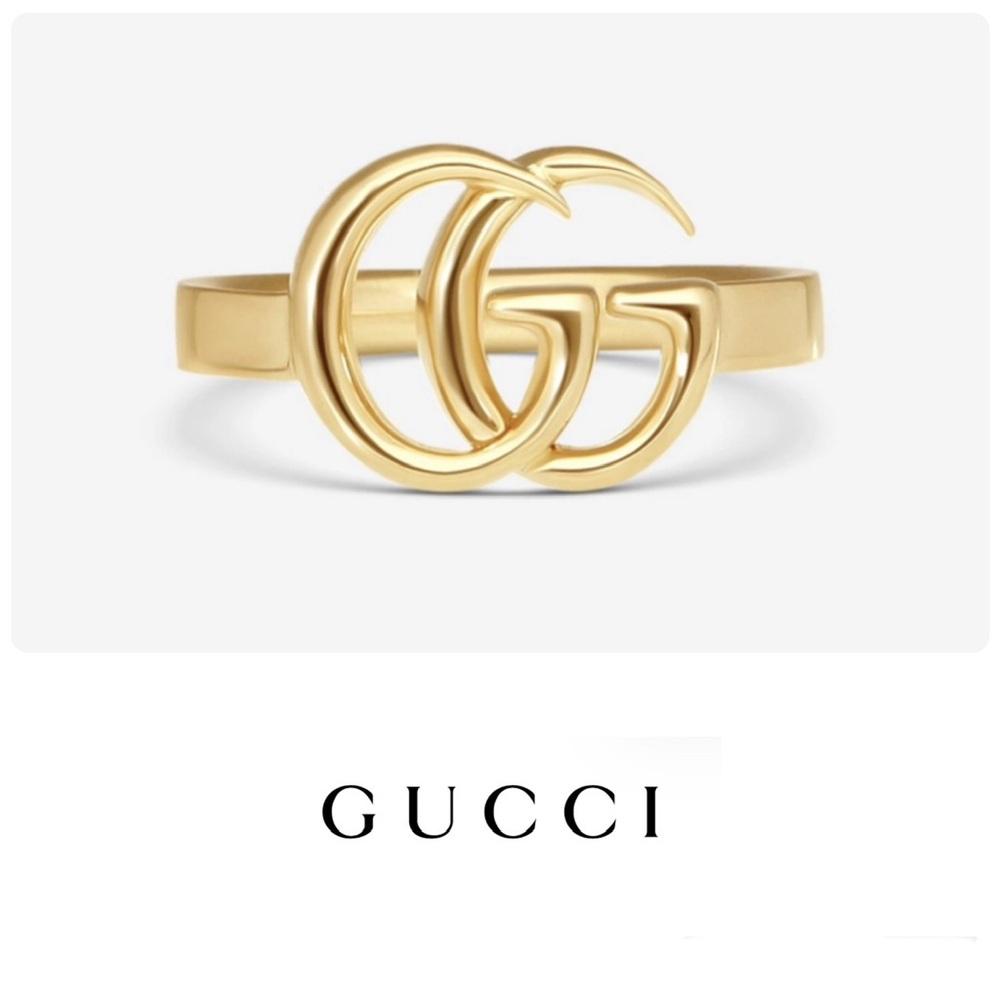New! 100% Authentic Gucci 18k Gold Running G Ring (Large GG Version) Size 6.75